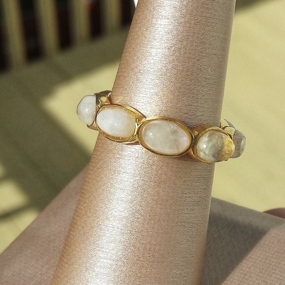 Silver Moonstone Eternity Band - Picture 2 of 6